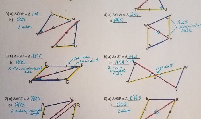 Congruent triangles aas hl worksheet answers