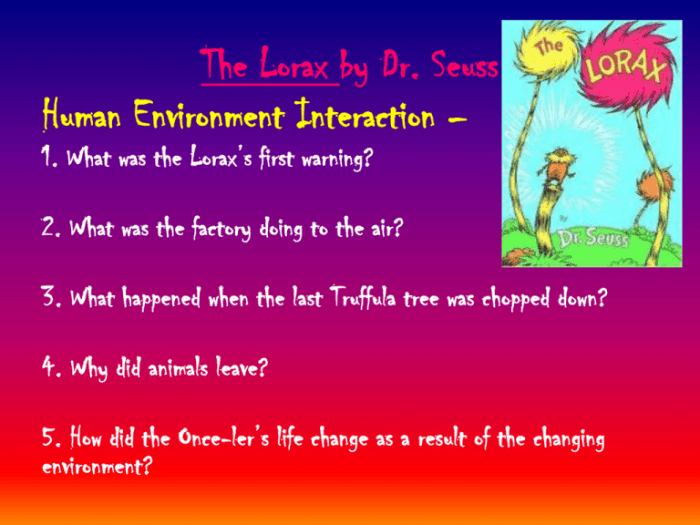 Interpreting events and meaning in the lorax